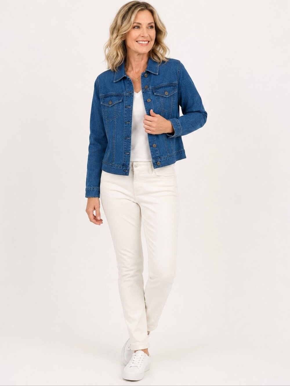 Talbots Blue Denim Trucker Jacket Women's Small Cotton Button Front